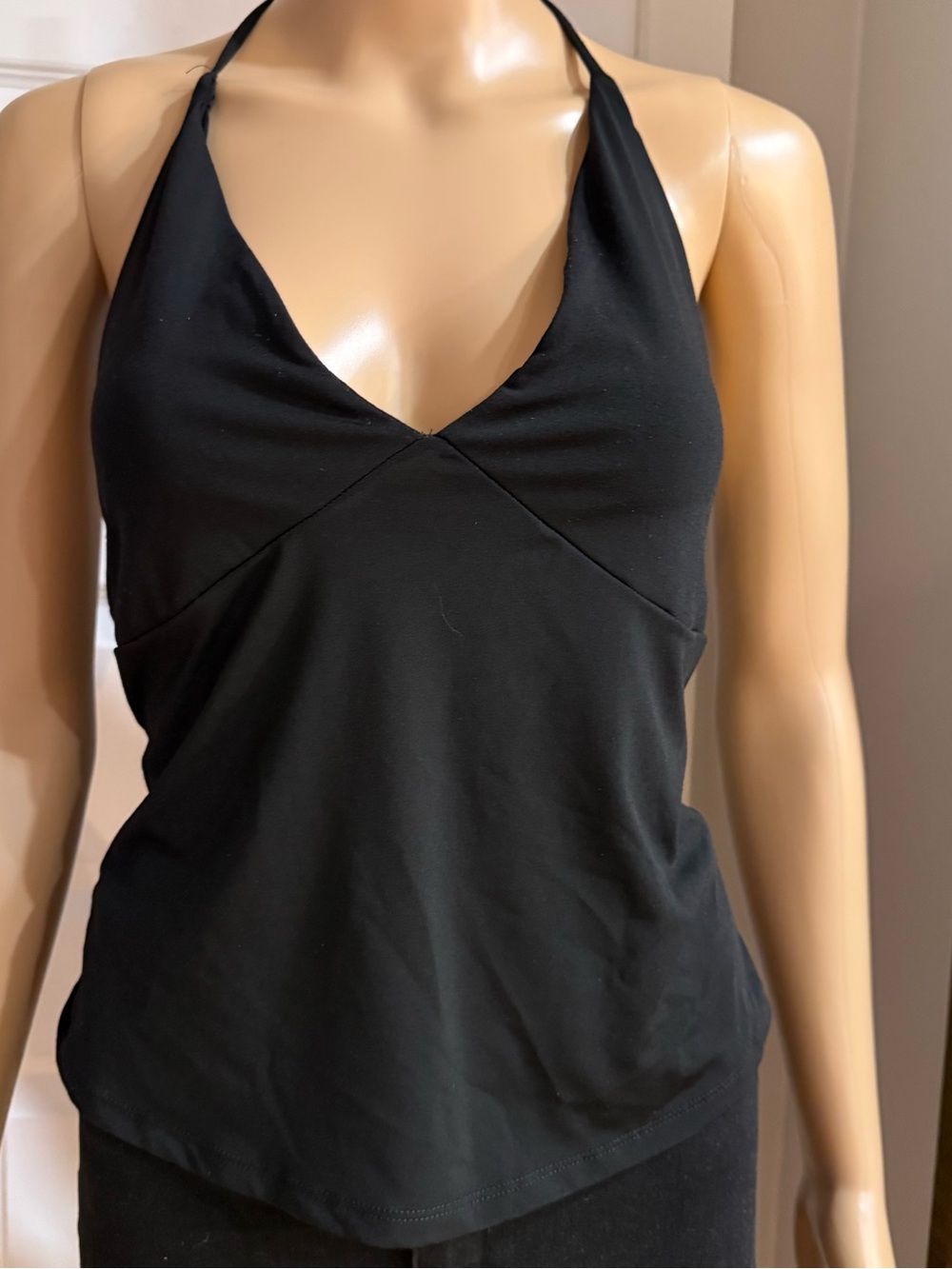 Ardene Black Halter Open Back Y2K Top Size M